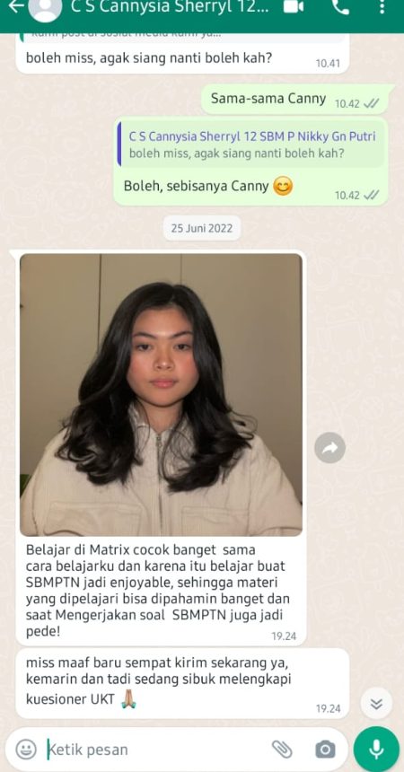 Pak Nikky, Siswa Cannysia Sherryl Theodora, PTN